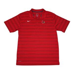 Nike Dri-Fit Red Striped Polo Shirt St Louis Cardinals  XL Mens